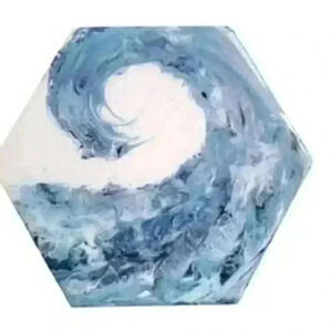 Crashing Wave Abstract Painted Hotplate Trivet colorful art handmade wall art